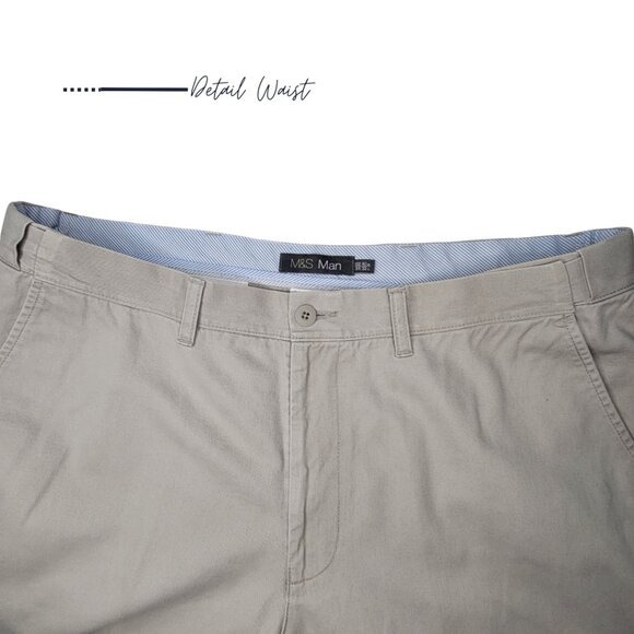 M&S KHAKIS / BEIGE CHINO PANTS FOR MEN - Picture 8 of 8